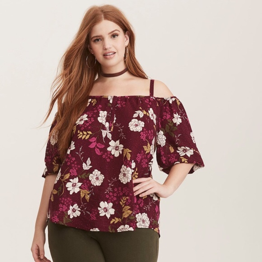 Floral print challis top